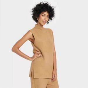a new day Camel Sleeveless Sweater Vest - XXL